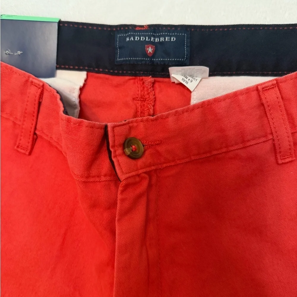 Saddlebred Mens Size 34 Bermuda Shorts Light Red Casual Pockets